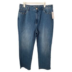 Michael Kors Studded Selma Straight Ankle Jeans